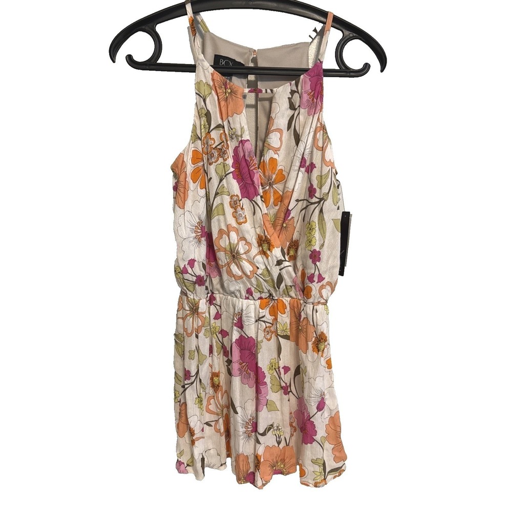 BCX NWT Womens Floral Y2K Halter Romper XS Boho Fairycore Coquette Cottagecore